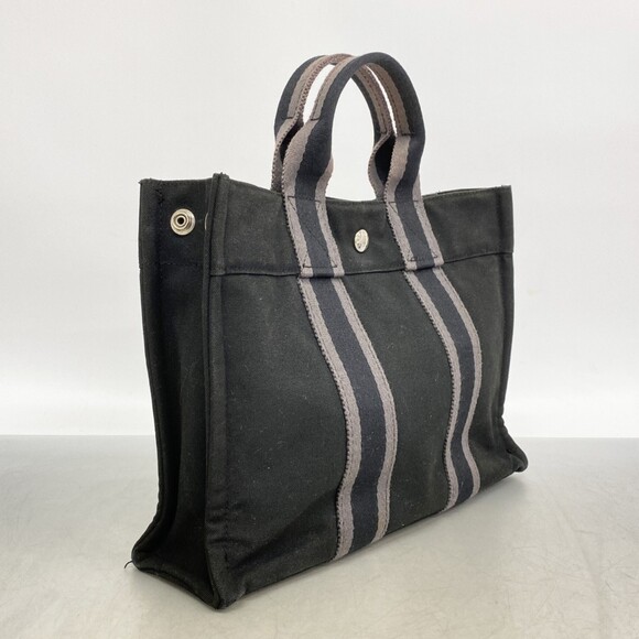Hermes Fourre-Tout PM Canvas Tote Bag, Black, for Men and Women - Picture 2 of 11